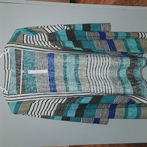 Euovmy Flowy Blue And Grey Cardigan